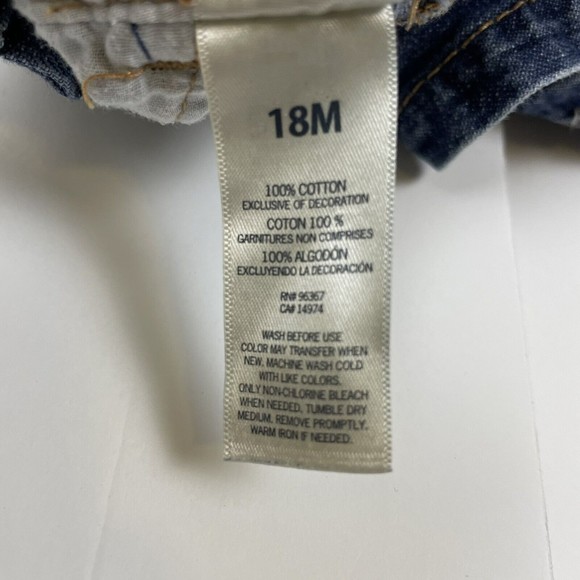 Oshkosh B’Gosh Baby Girl’s Size 18 Months Denim Overalls Embroidered Hearts - Picture 15 of 16